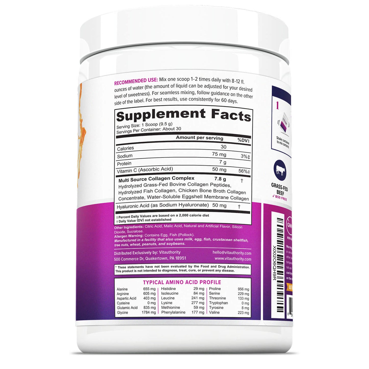Multi Collagen Peptides - Peach Mango - Vitauthority