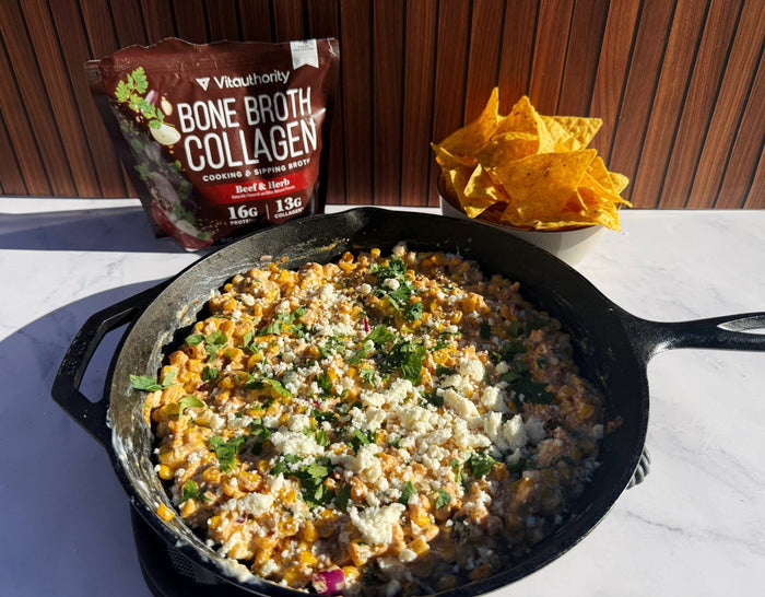 Bone broth collagen street corn skillet recipe