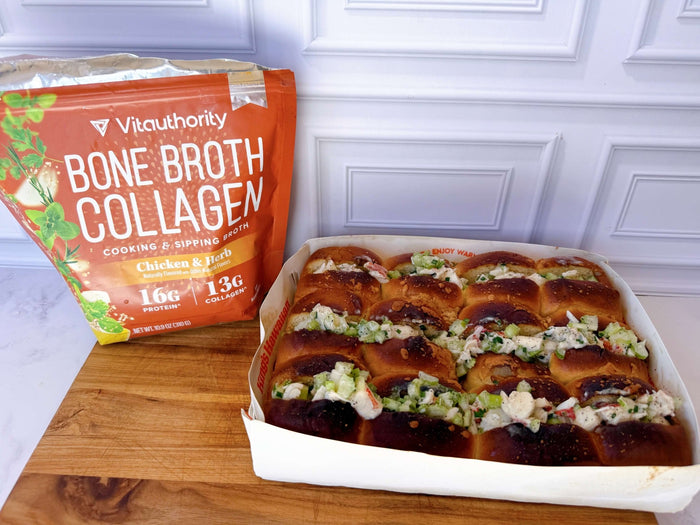 Mini Lobster rolls appetizer with bone broth collagen