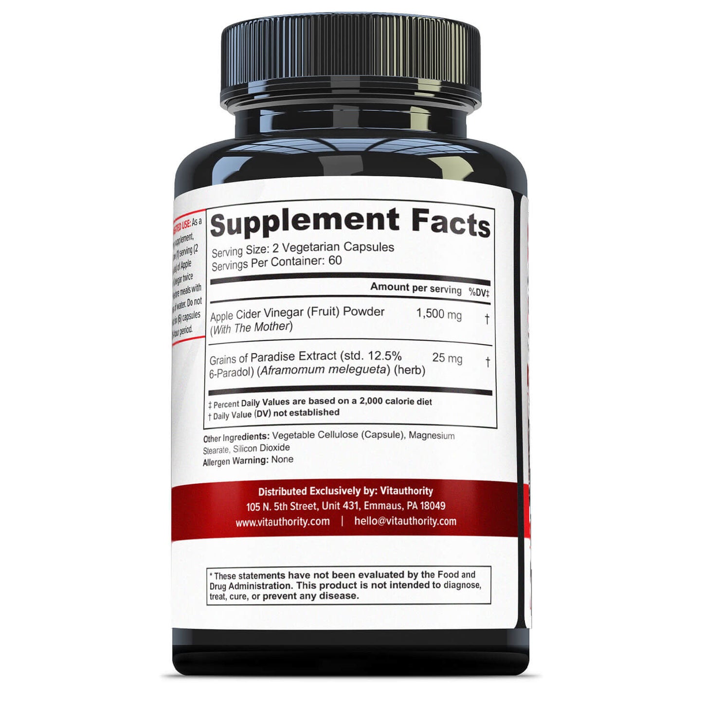 Extra Strength Apple Cider Vinegar Capsules - Vitauthority