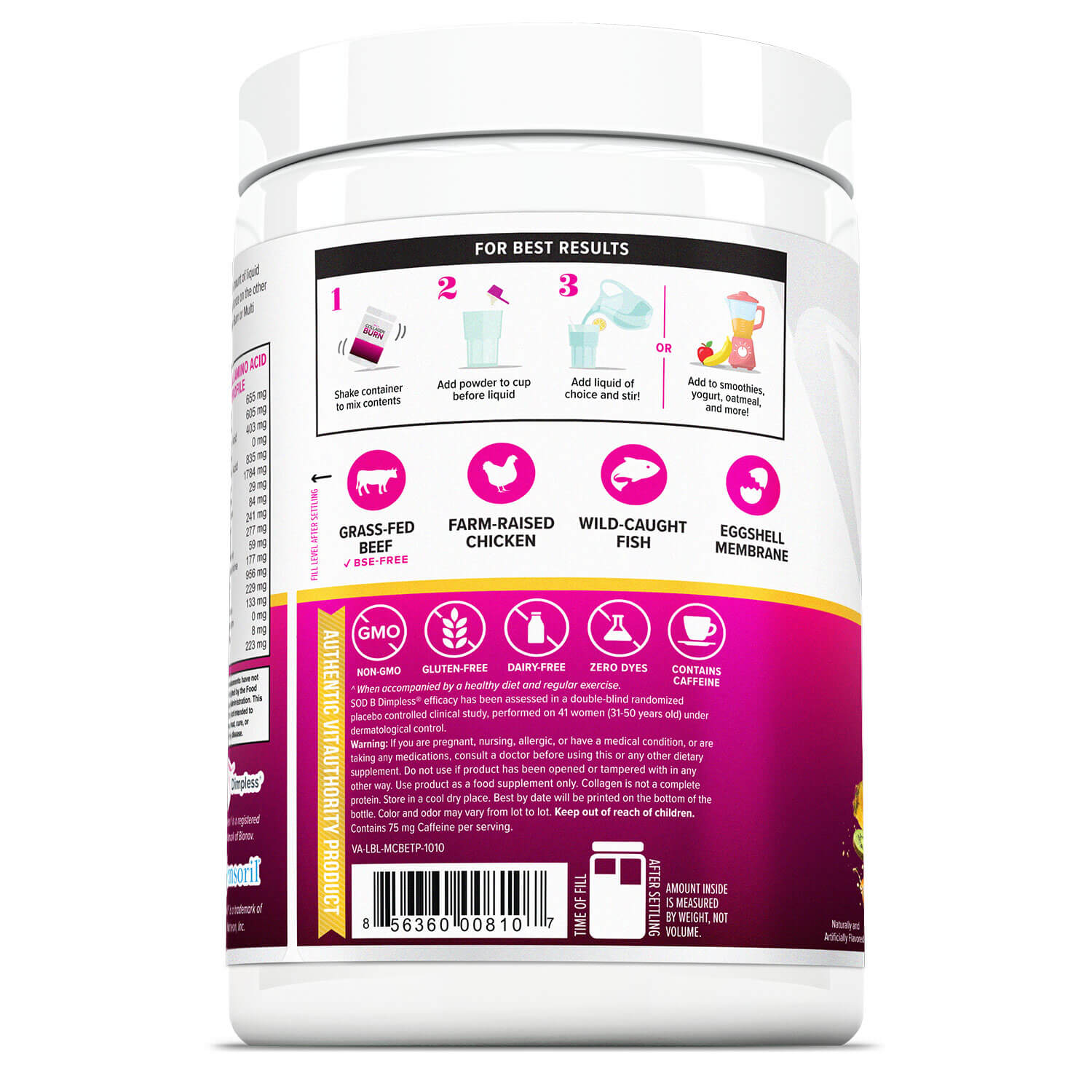 Multi Collagen Burn Energy - With SOD B Dimpless® - Vitauthority