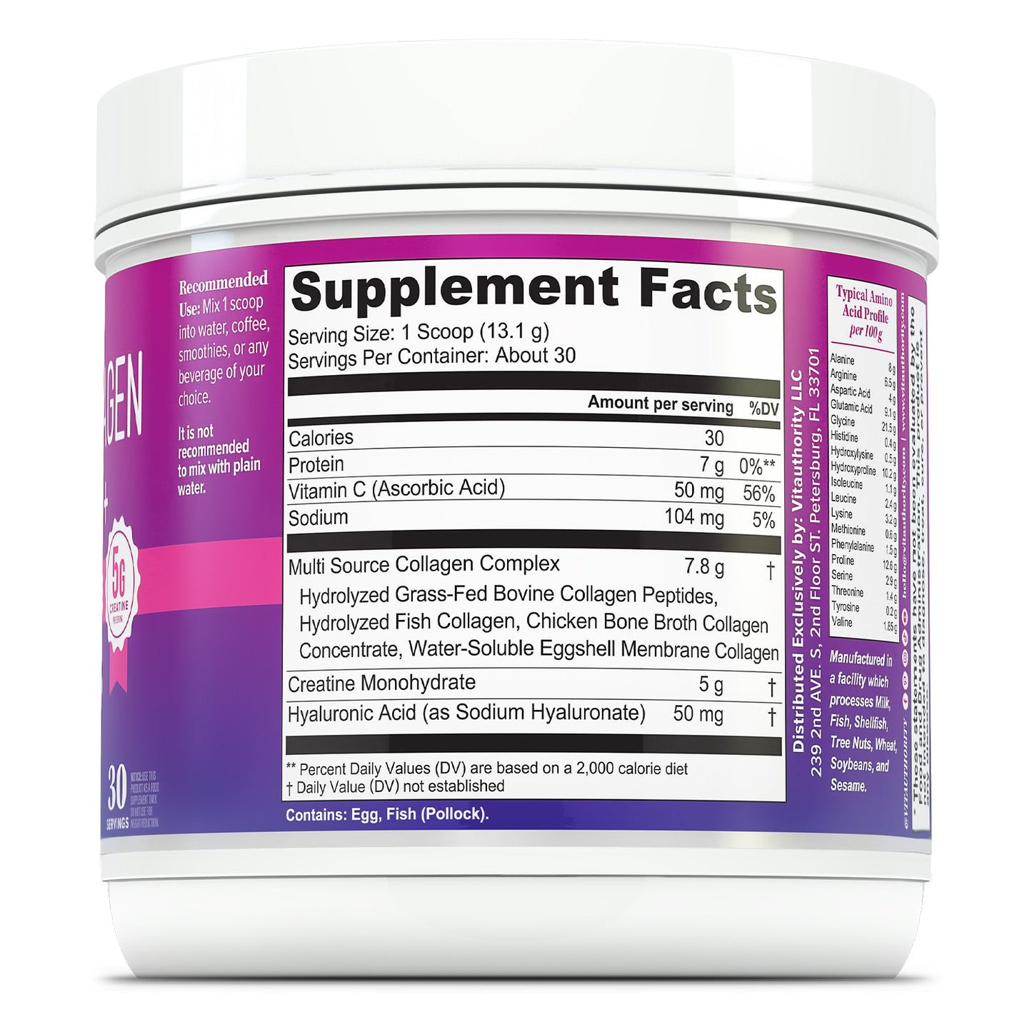 Multi Collagen Protein + Creatine - Vitauthority