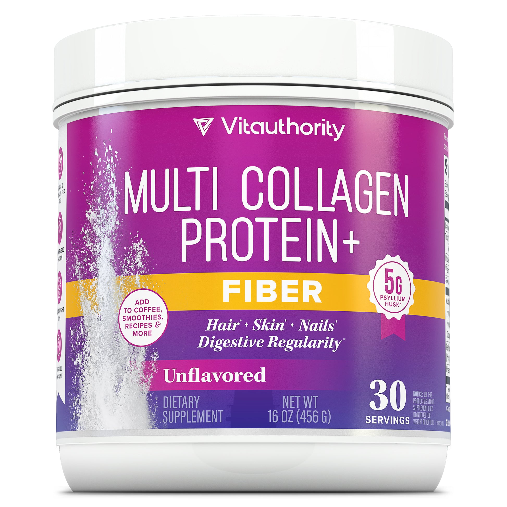 Multi Collagen Protein + Fiber - Vitauthority