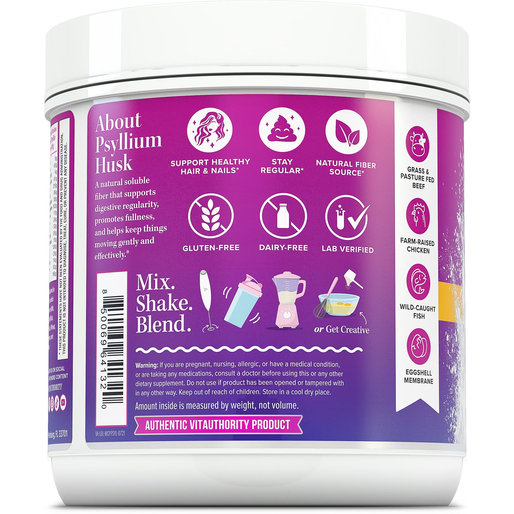 Multi Collagen Protein + Fiber - Vitauthority