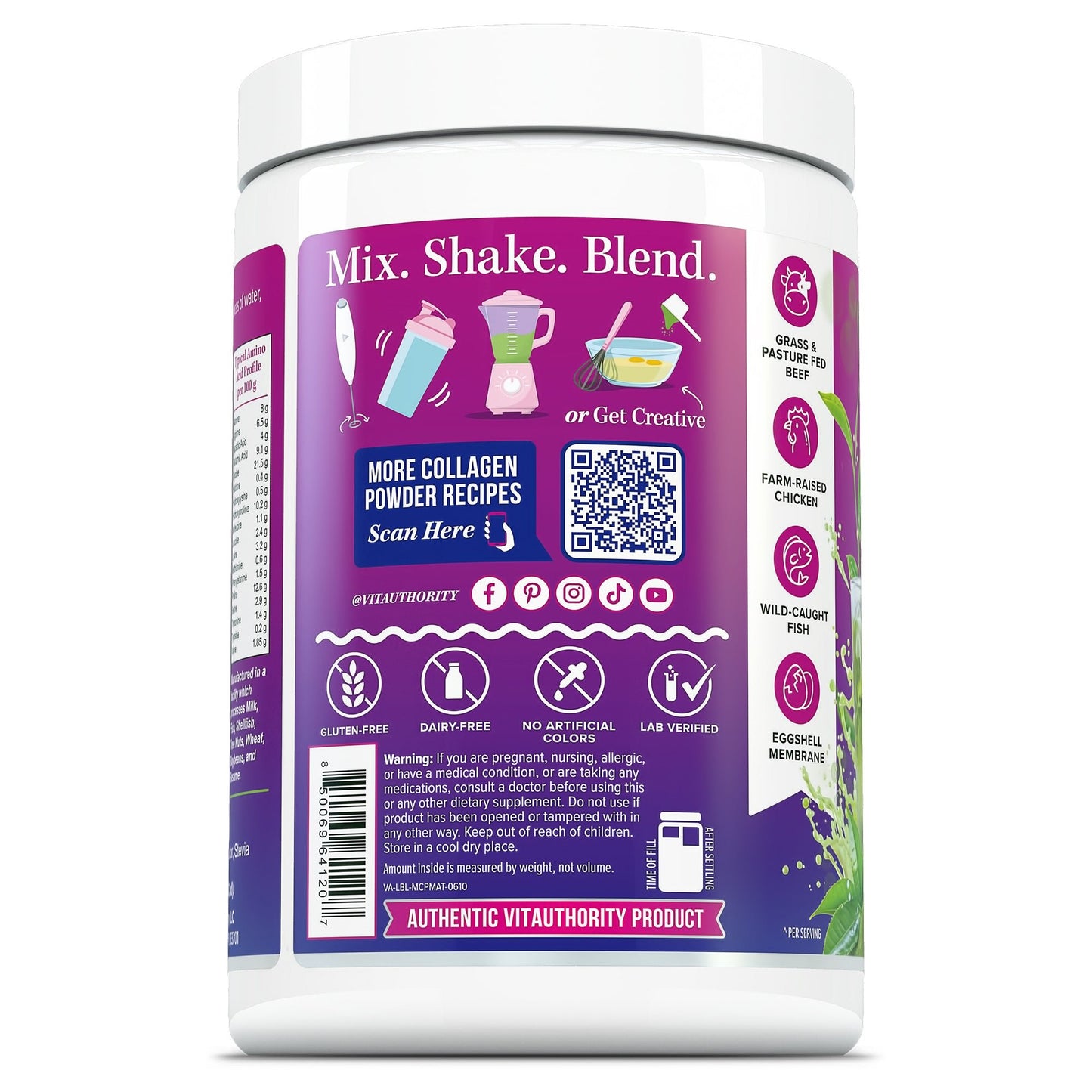 Multi Collagen Protein + Matcha - Vitauthority