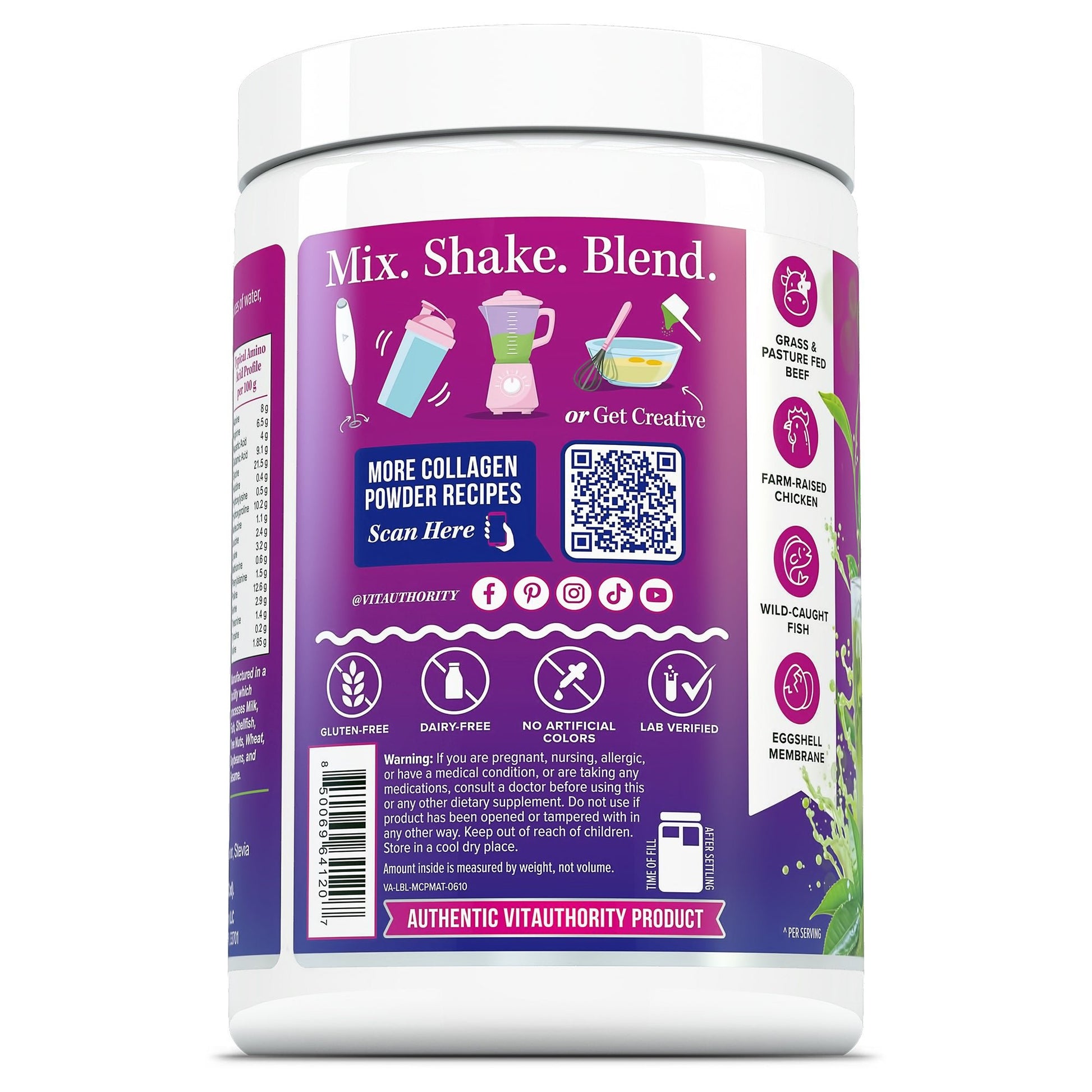Multi Collagen Protein + Matcha - Vitauthority