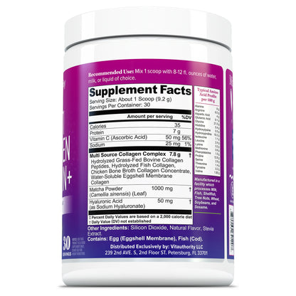 Multi Collagen Protein + Matcha - Vitauthority