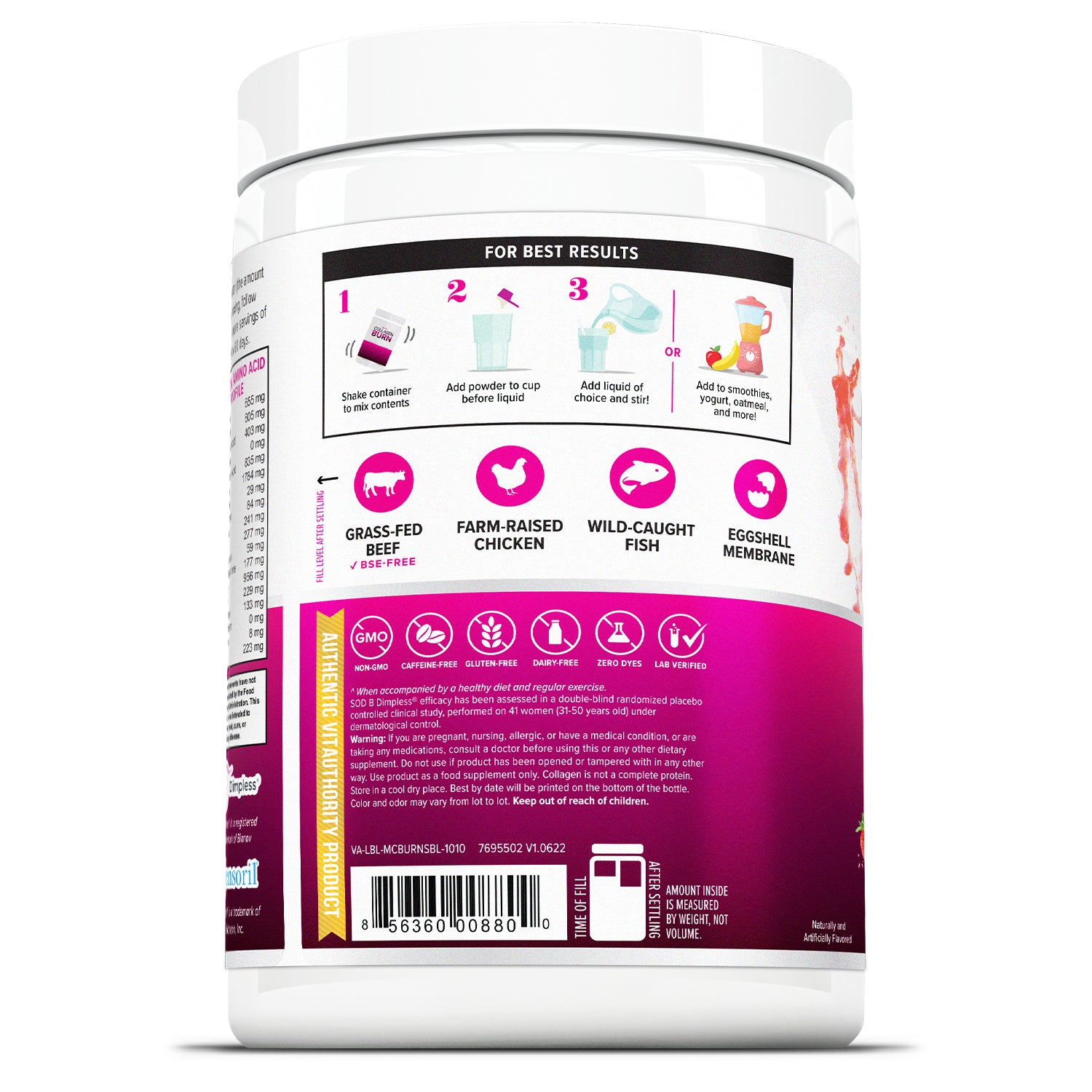 Multi Collagen Burn - Strawberry Lemonade Flavor - Vitauthority