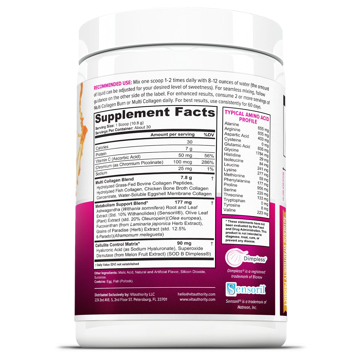 Multi Collagen Burn - Tropical Punch Flavor - Vitauthority