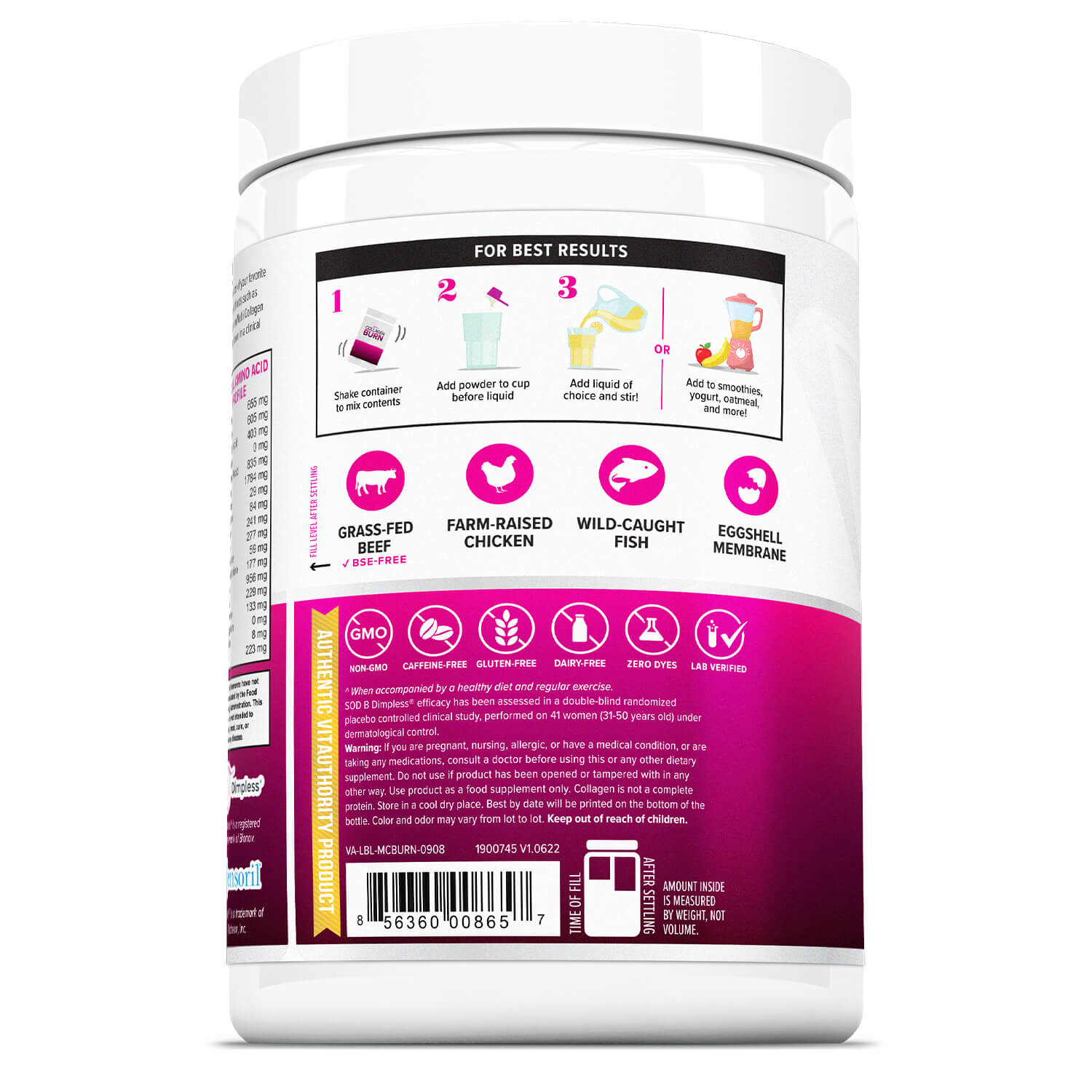 Multi Collagen Burn Powder - Unflavored - Vitauthority