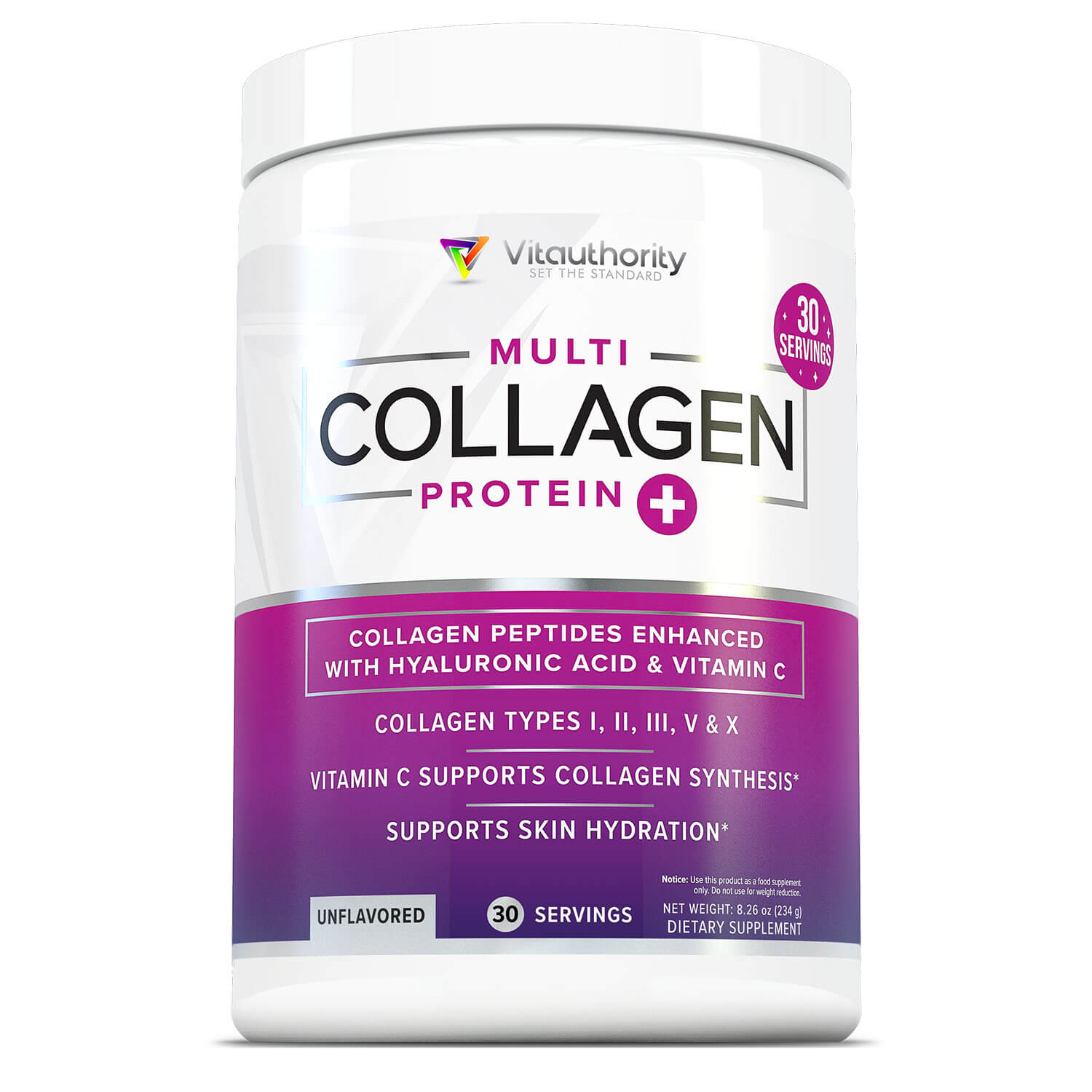 Multi Collagen Peptides Protein+ Powder - Vitauthority