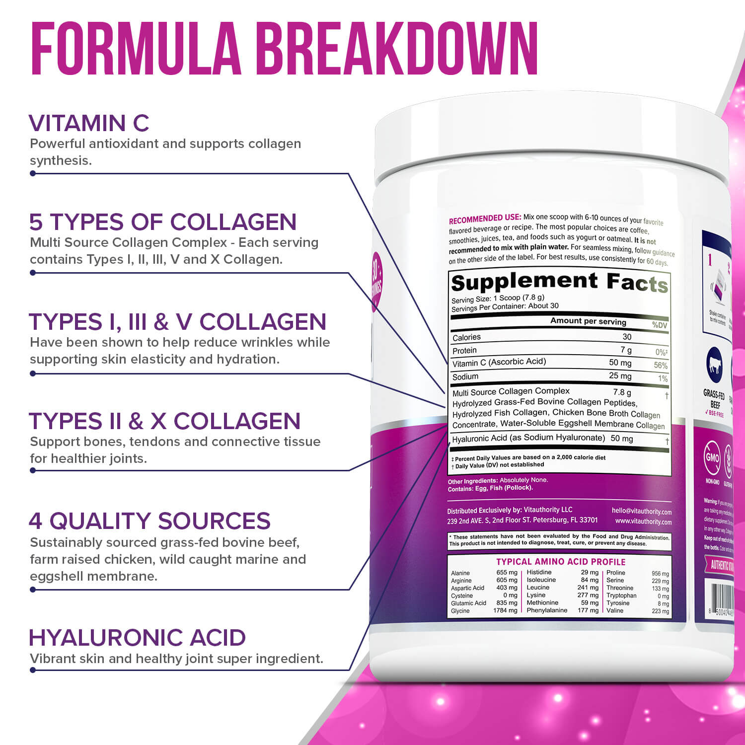 Multi Collagen Protein - Unflavored - VitauthoritySupplements