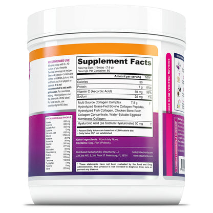 Bonus Size Multi Collagen Peptides - Unflavored - Vitauthority