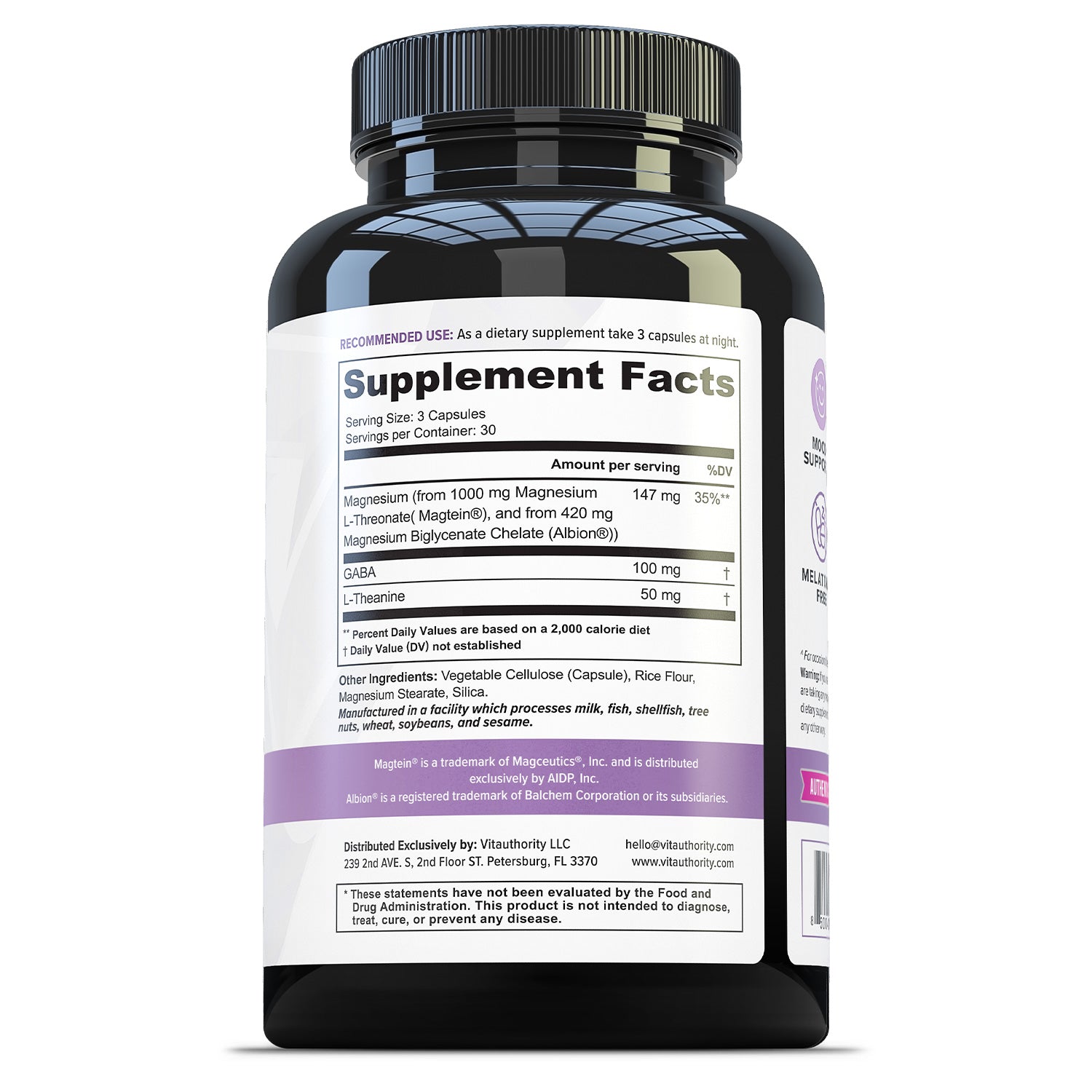 VIP PROMO! Mag Calm - Magnesium L - Threonate Mood Support with Magtein - Vitauthority