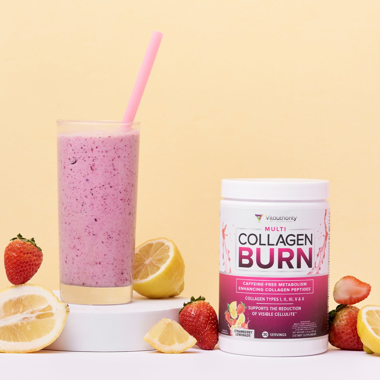 Multi Collagen Burn - Strawberry Lemonade Flavor - Vitauthority