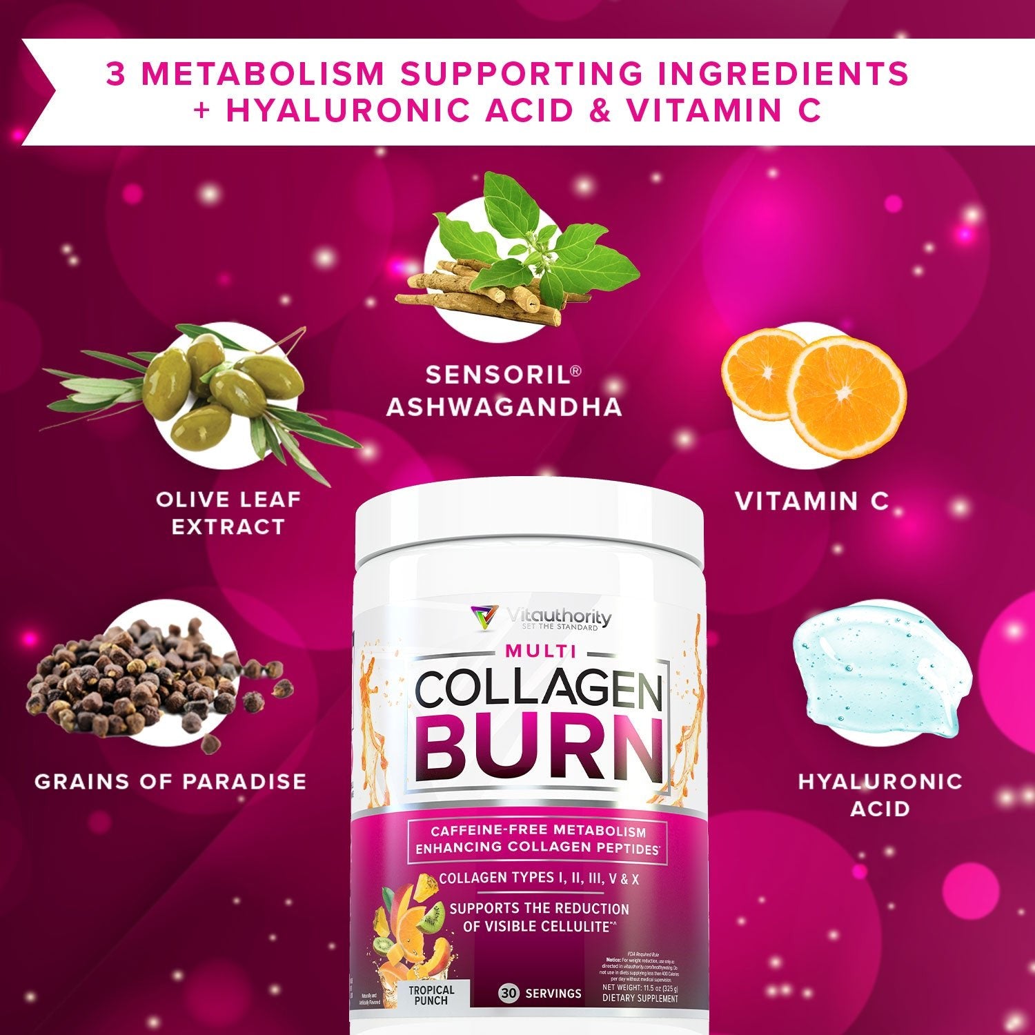 Multi Collagen Burn - Tropical Punch Flavor - Vitauthority