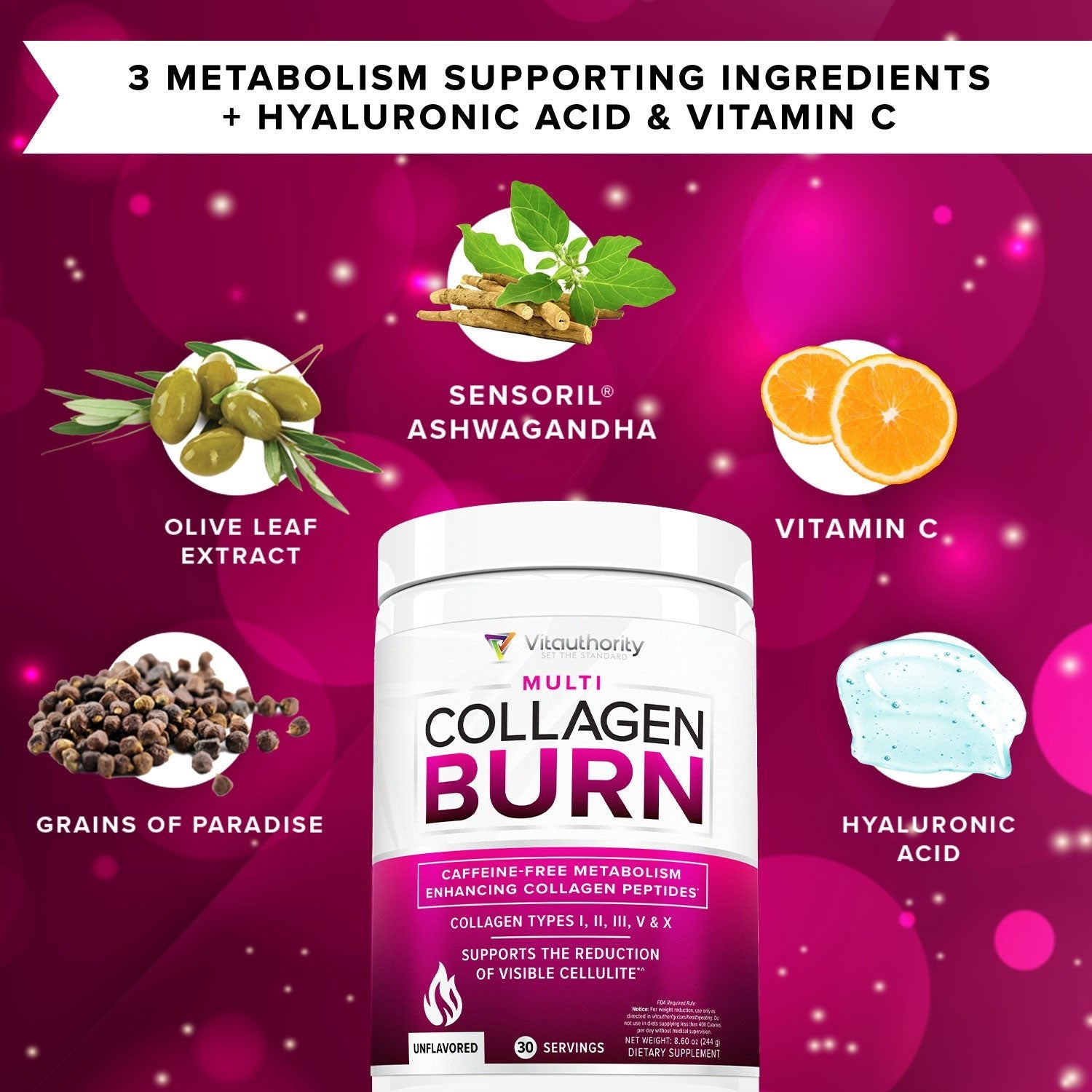 Multi Collagen Burn Powder - Unflavored - Vitauthority