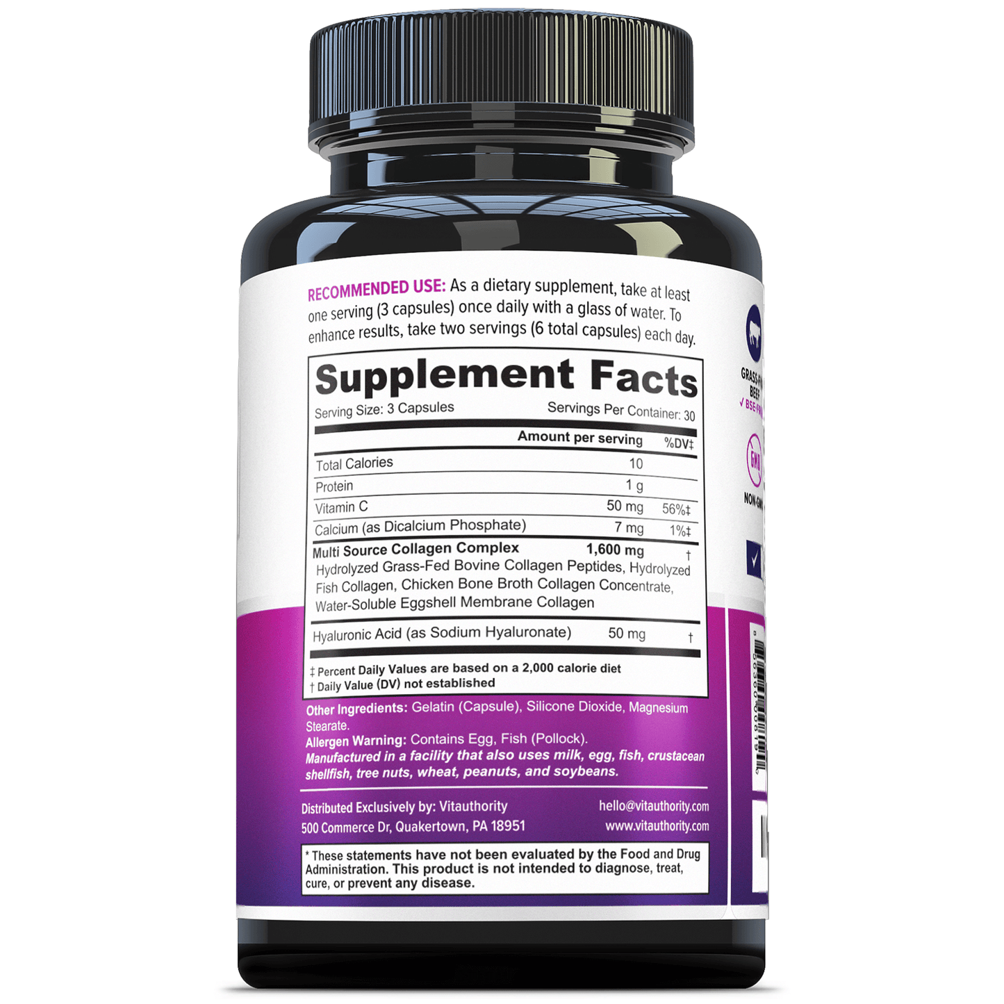 MULTI COLLAGEN CAPSULES 90 ct - Vitauthority