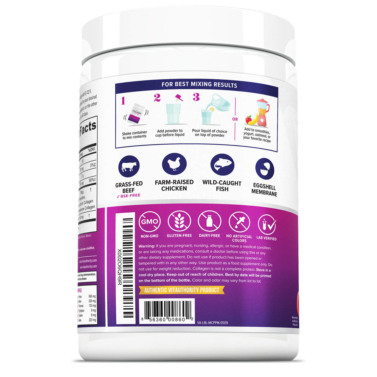 Multi Collagen Peptides - Peach Mango - Vitauthority