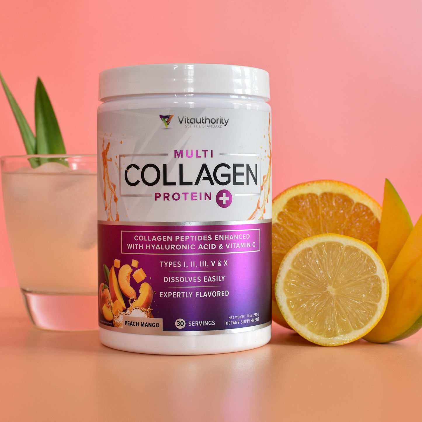 Multi Collagen Peptides - Peach Mango - Vitauthority