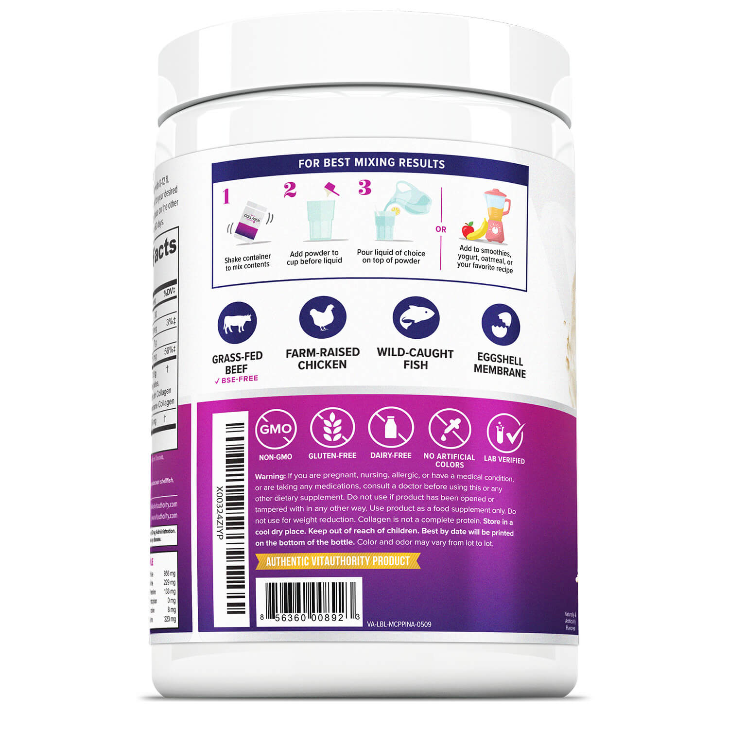 Multi Collagen Peptides - Piña Colada - Vitauthority