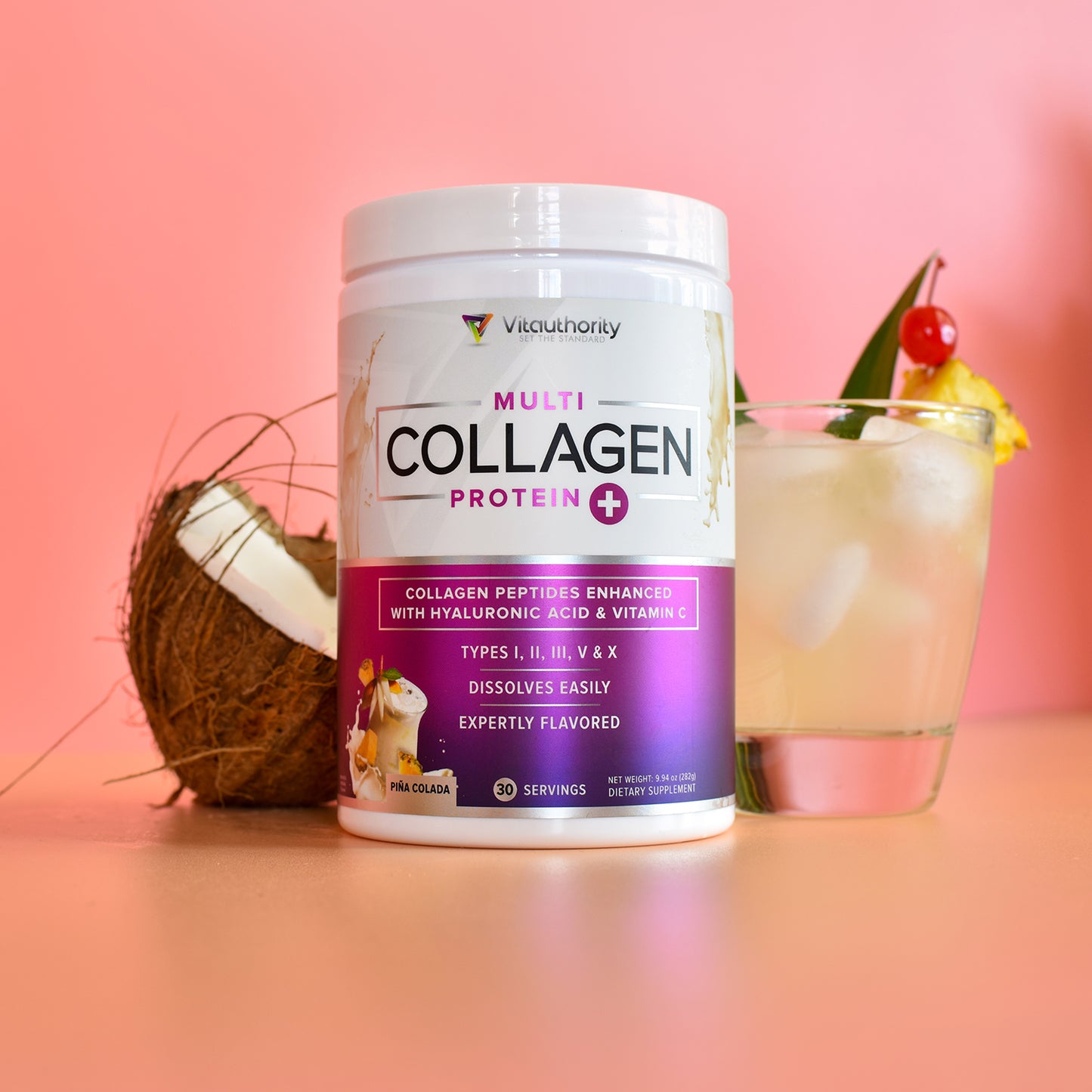 Multi Collagen Peptides - Piña Colada - Vitauthority