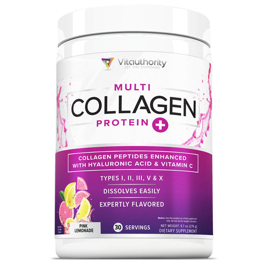 Multi Collagen Peptides - Pink Lemonade - Vitauthority