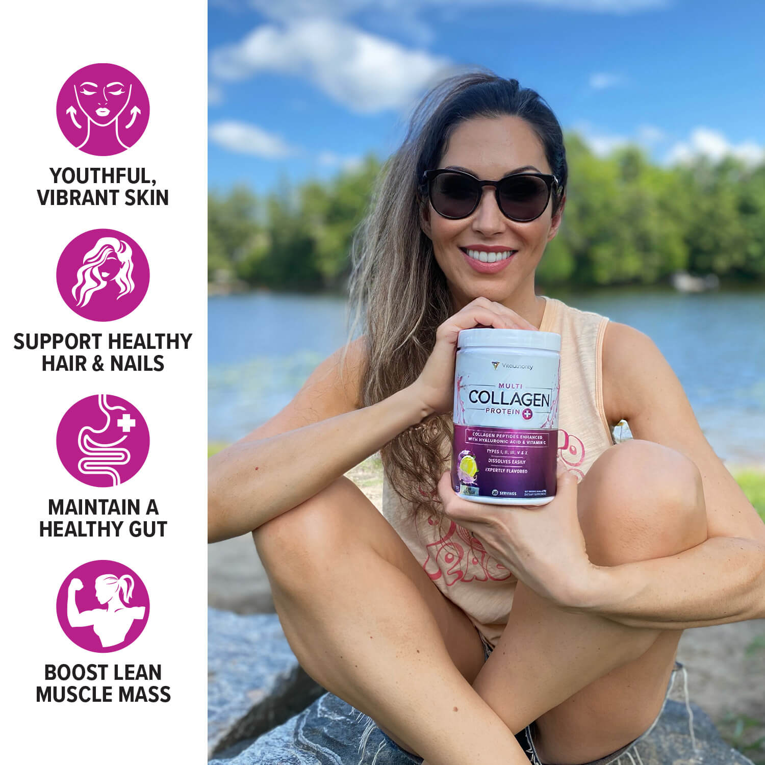 MULTI COLLAGEN + PINK LEMONADE FLAVOR - Vitauthority