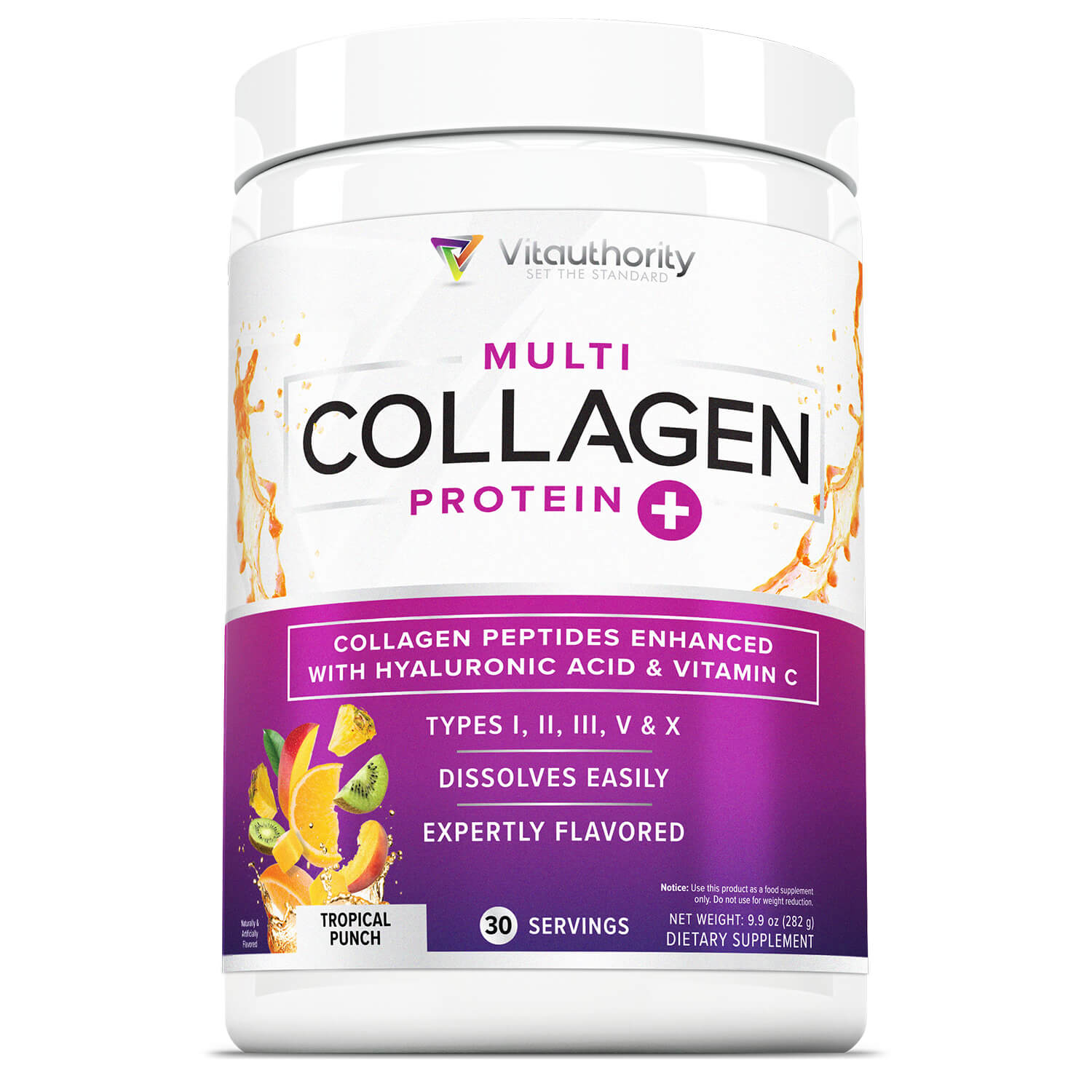 MULTI COLLAGEN + TROPICAL PUNCH FLAVOR - Vitauthority