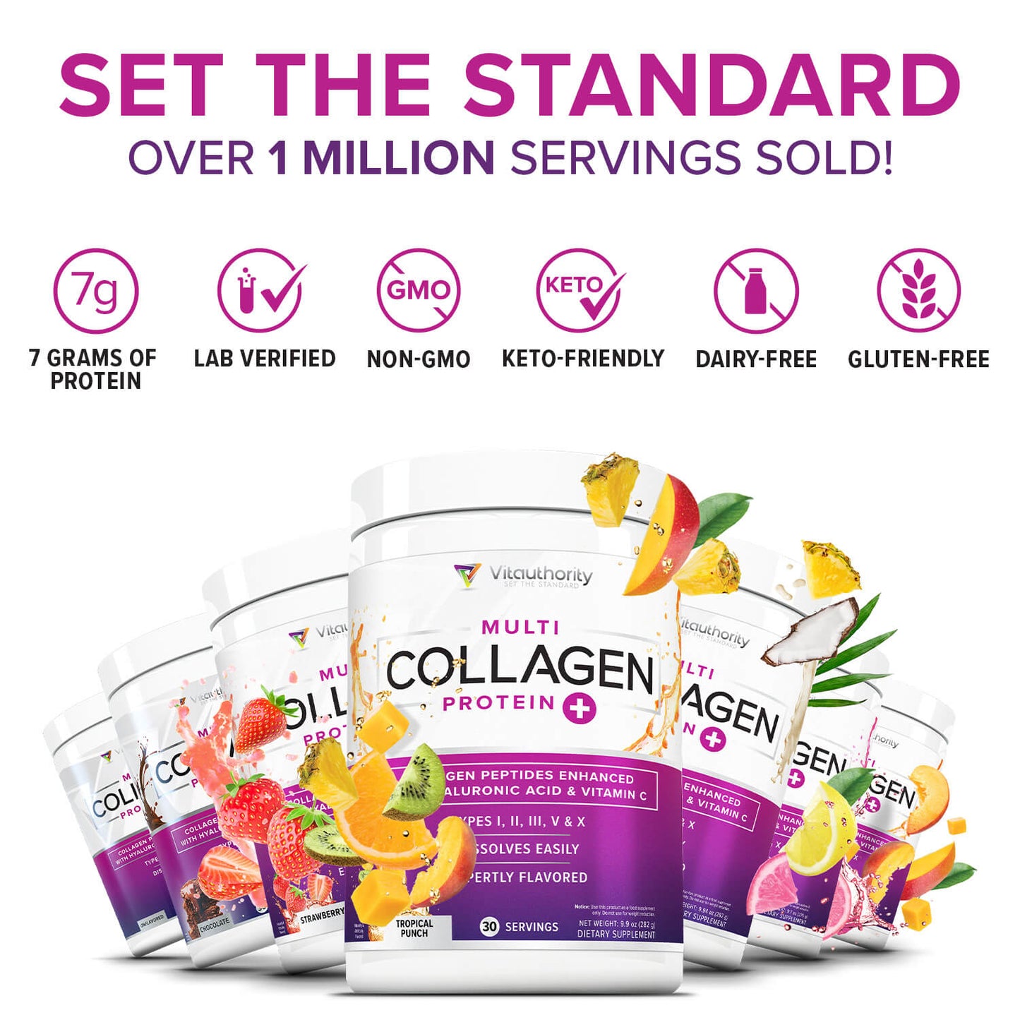 MULTI COLLAGEN + TROPICAL PUNCH FLAVOR - Vitauthority